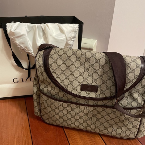 Gucci GG canvas coated diaper bag